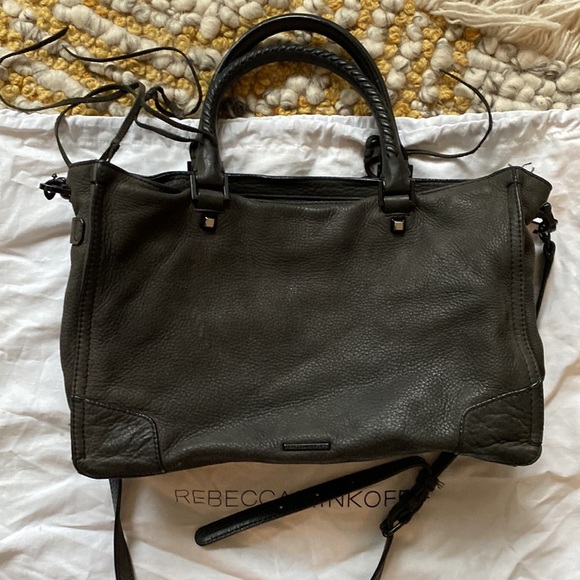 Rebecca Minkoff Regan Bag Black Nubuck Crossbody Satchel - Picture 3 of 11